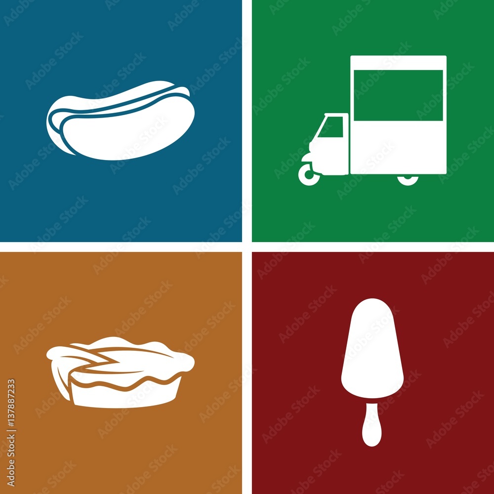 Set of 4 Fastfood filled icons