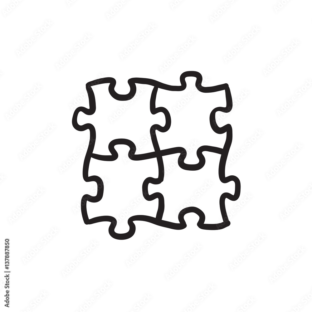 Puzzle sketch icon. Puzzle sketch icon.