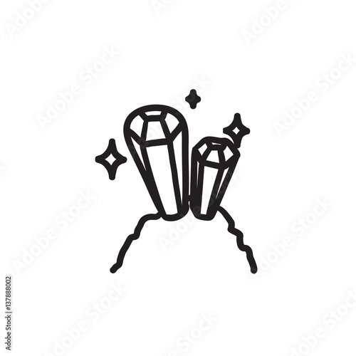 Gemstones sketch icon.