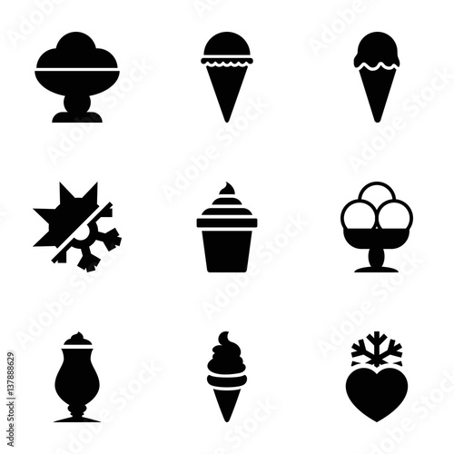 Set of 9 frozen filled icons
