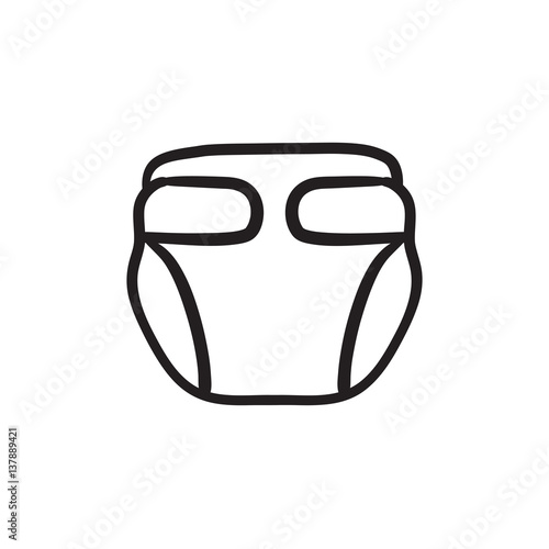 Baby diaper sketch icon.