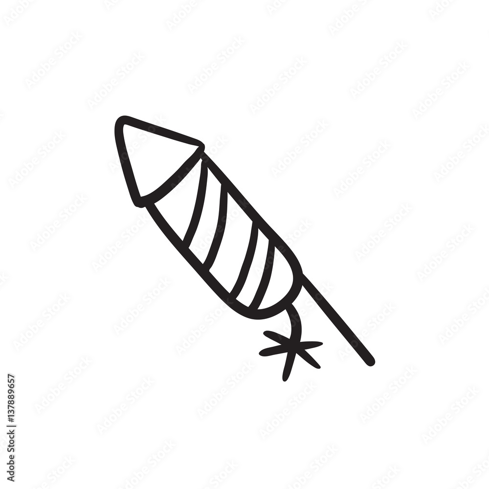 Firework sketch icon. Firework sketch icon.