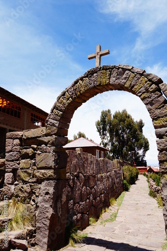 stone arch with cross