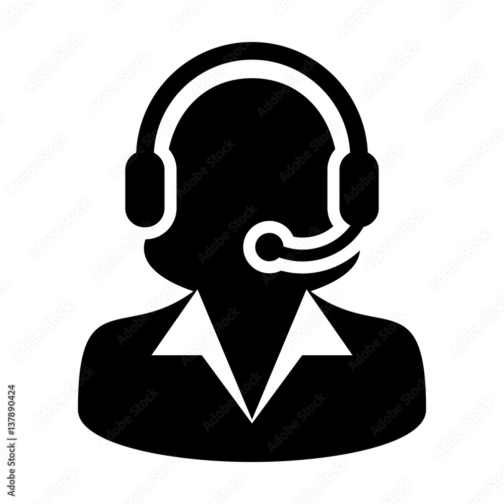 Woman Customer Service Helpline User Vector Icon illustration Woman Customer Service Helpline User Vector Icon illustration