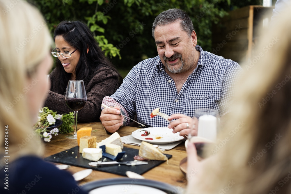 Group Of People Dining Concept