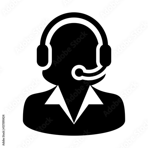 Woman Customer Service Helpline User Vector Icon illustration