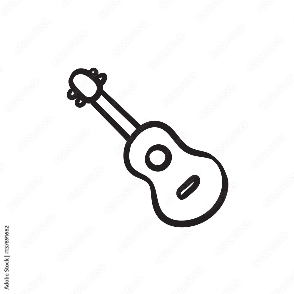 Guitar sketch icon. Guitar sketch icon.