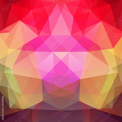Abstract background consisting of red, yellow, brown triangles. Geometric design for business presentations or web template banner flyer. Vector illustration