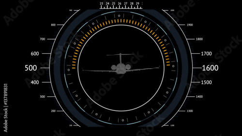 Black Screen Navigation with airplane. Futuristic HUD interface. Screen with airplane.
High tech background. Abstract virtual graphic touch user interface. Isolated on black bacground
