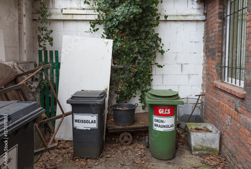 Recycling Bins at Backyard, Germany