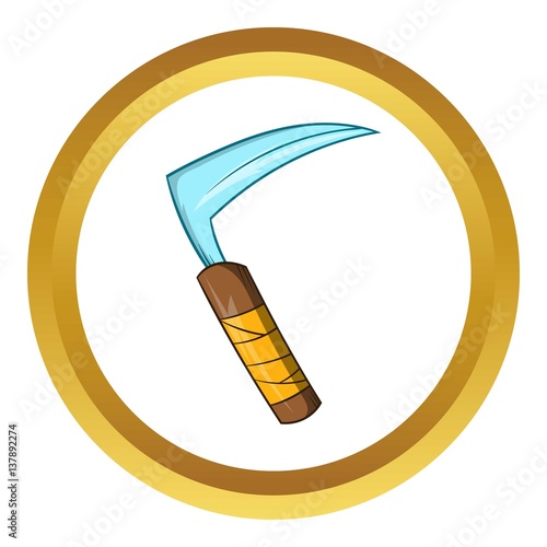 Kusarigama ninja weapon vector icon, cartoon style photo