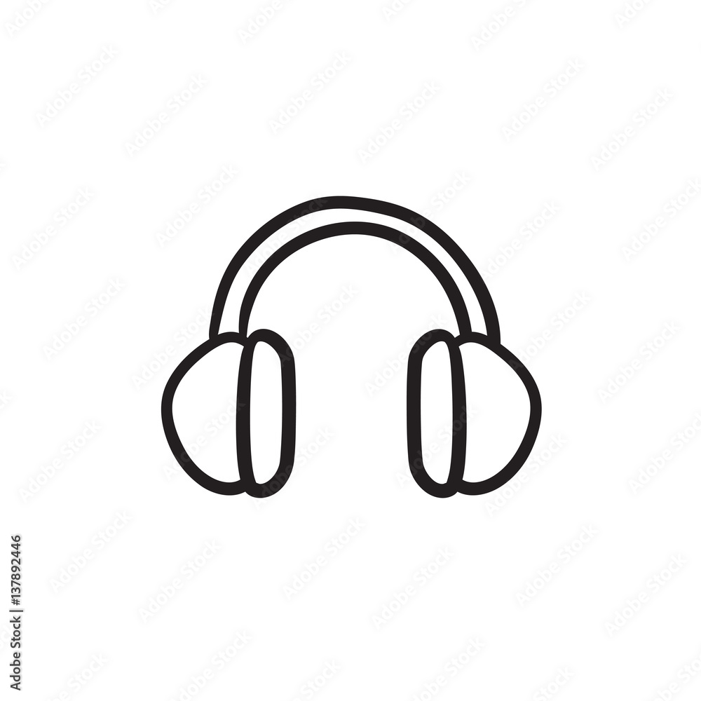Headphone sketch icon. Headphone sketch icon.