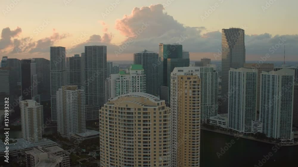 custom made wallpaper toronto digitalMiami Aerial v36 Flying over bay panning with cityscape views at sunset.