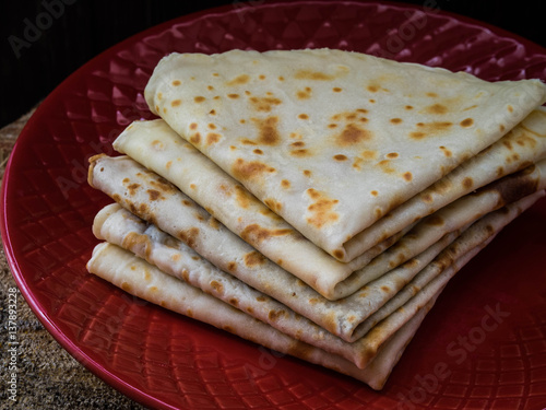 Delicious pancakes. Close up.