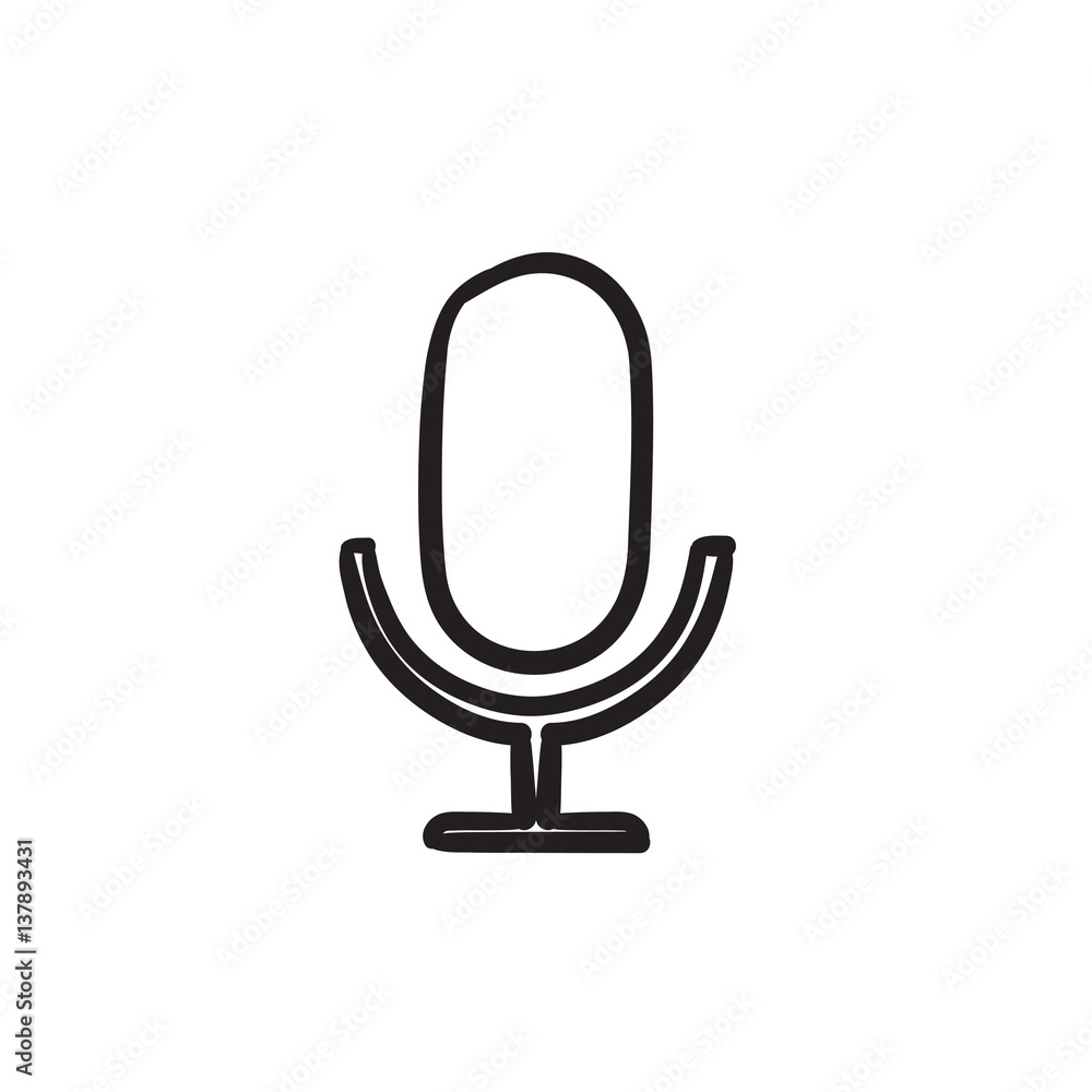 Retro microphone sketch icon. Retro microphone sketch icon.