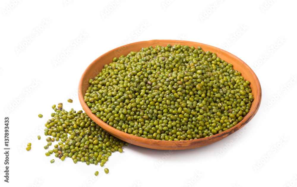 Mung beans isolated on white background Mung beans isolated on white background