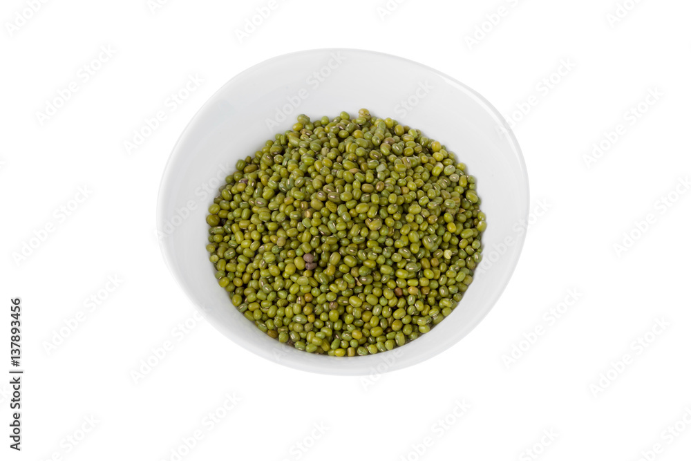 Mung beans isolated on white background
