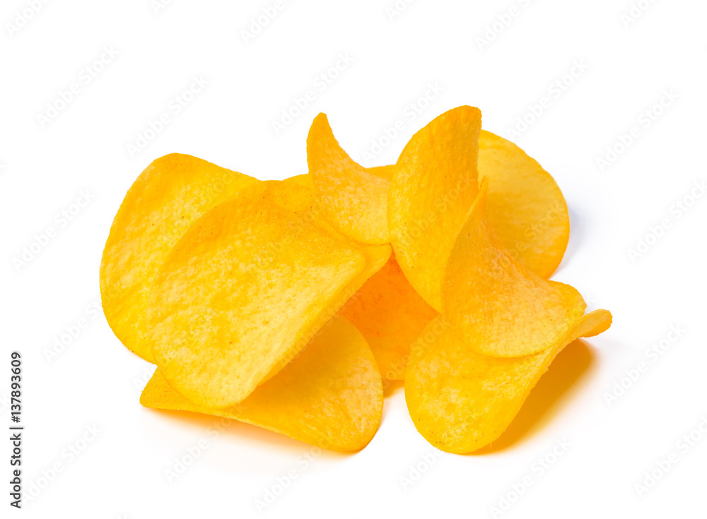 potato chips isolated on white background potato chips isolated on white background