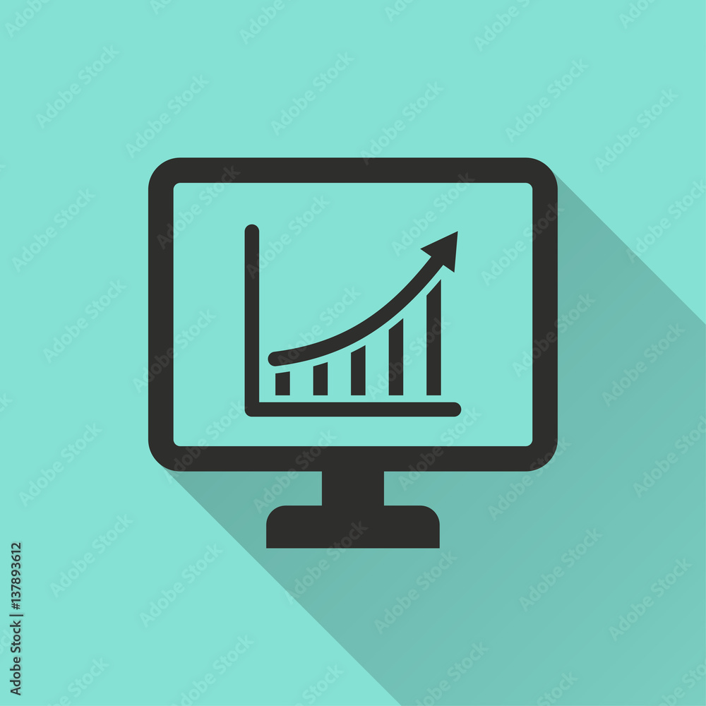 Diagram screen vector icon