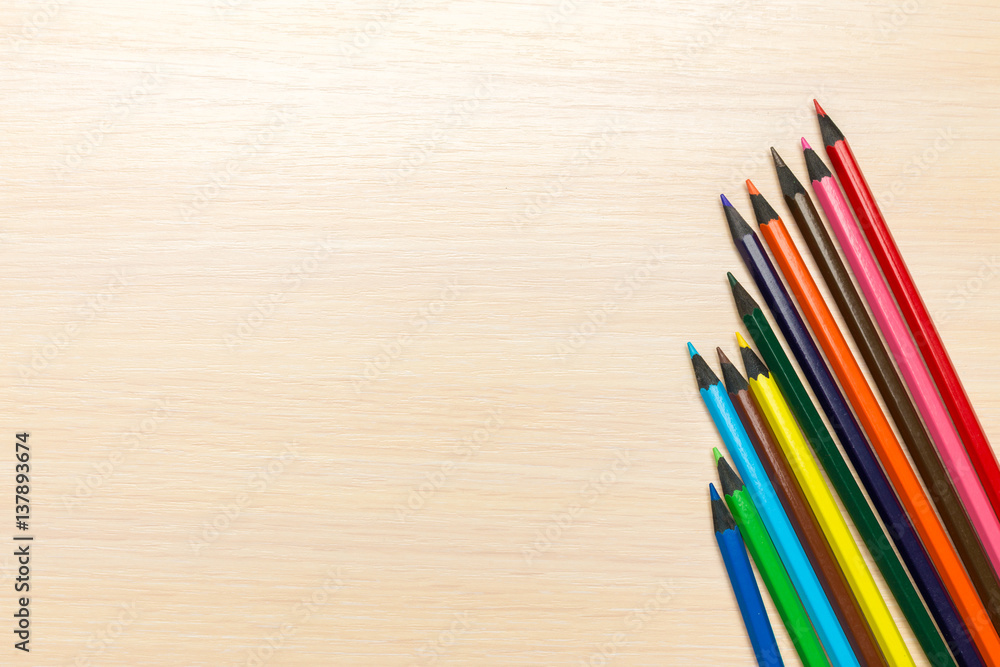 School supplies on wooden background School supplies on wooden background