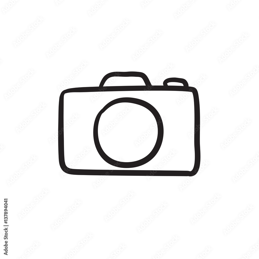 Camera sketch icon. Camera sketch icon.