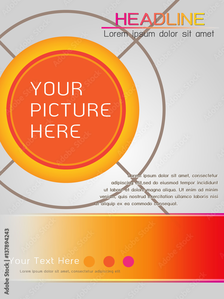 Fototapeta premium Magazine Cover Template Design in Orange Theme
