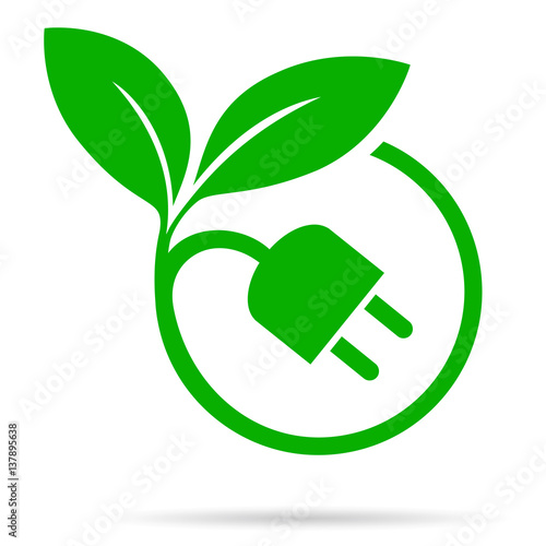 plug and leaf eco concept photo