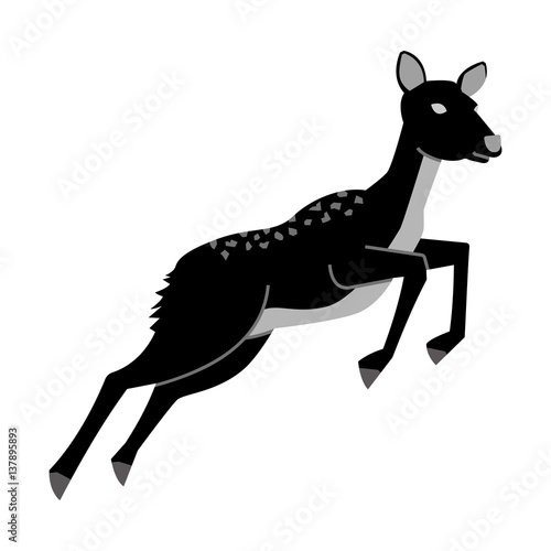 モノクロの鹿