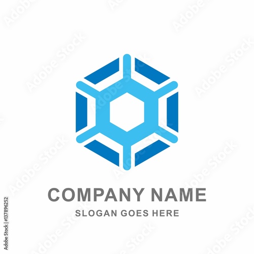 3D Geometric Square Hexagon Cube Space Box Architecture Interior Business Company Stock Vector Logo Design Template 