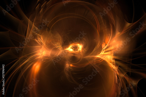 3D rendering abstract fractal light background