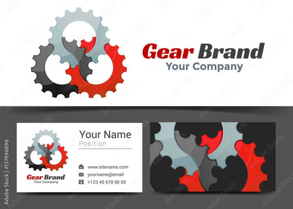 Corporate Logo and business card gear sign template. Creative design ...