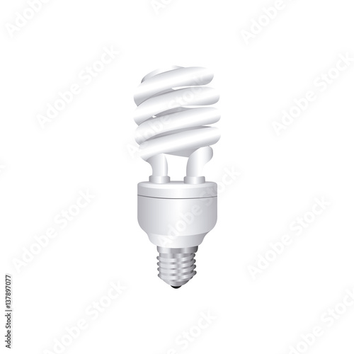 grayscale silhouette with spiral fluorescent lamp vector illustration