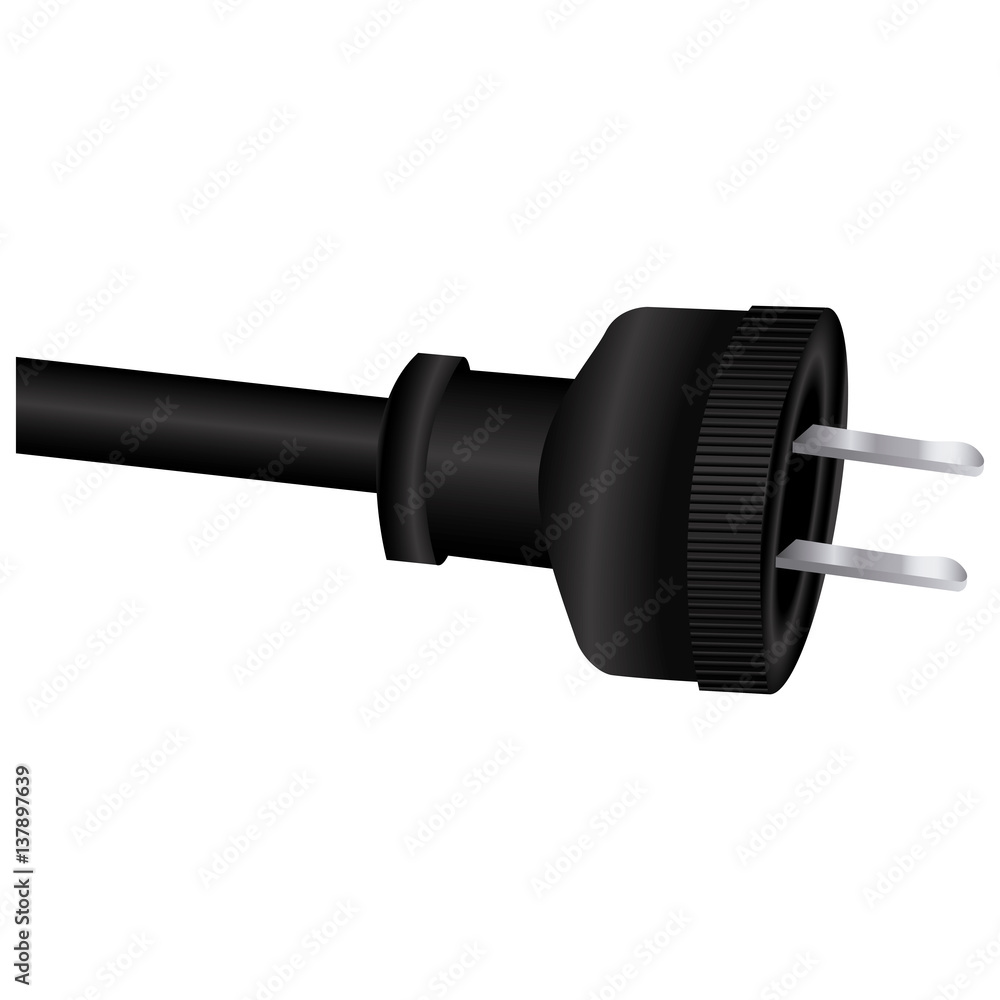 monochrome silhouette with plug cord vector illustration monochrome silhouette with plug cord vector illustration