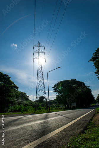 Electricity Tower with Sunlighting