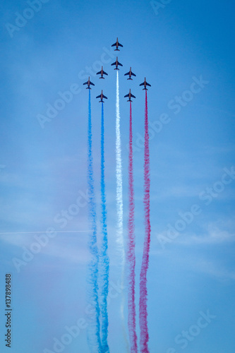 Flag of France in the air