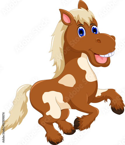 funny horse cartoon jumping
