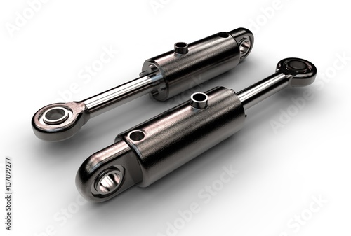 3d illustration of hydraulic cylinder