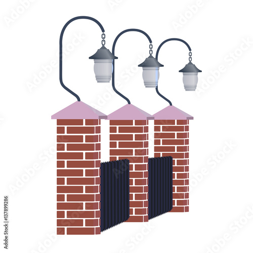 Street lights on the fence