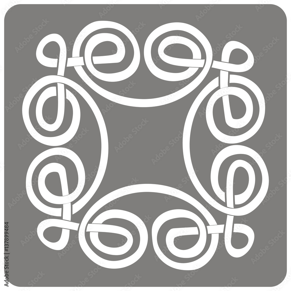 monochrome icon with Celtic art and ethnic ornaments for your design monochrome icon with Celtic art and ethnic ornaments for your design
