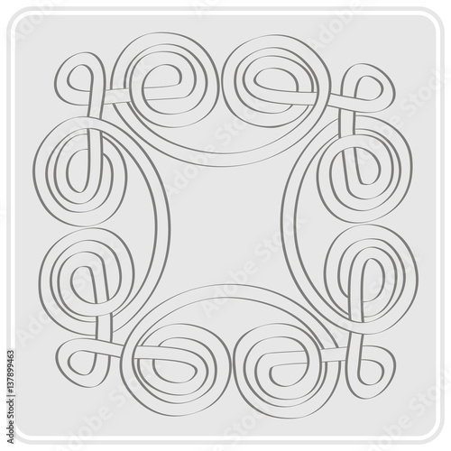 monochrome icon with Celtic art and ethnic ornaments for your design