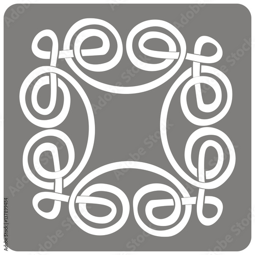 monochrome icon with Celtic art and ethnic ornaments for your design