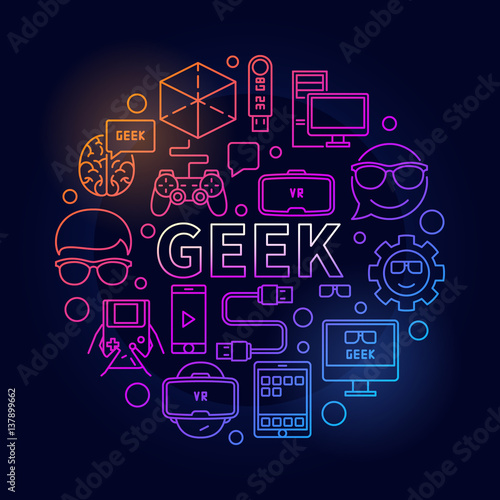 Linear colorful geek illustration photo