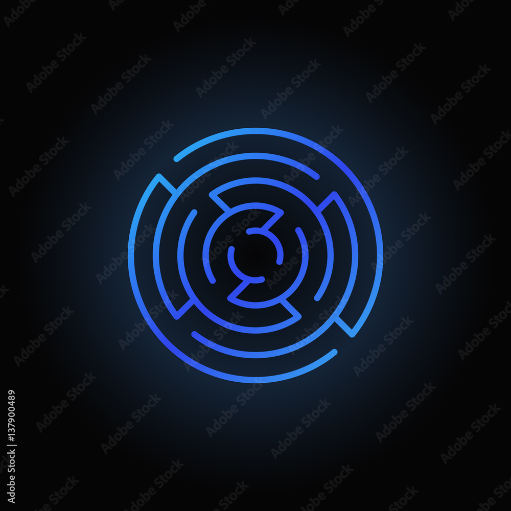 Blue round maze icon Blue round maze icon