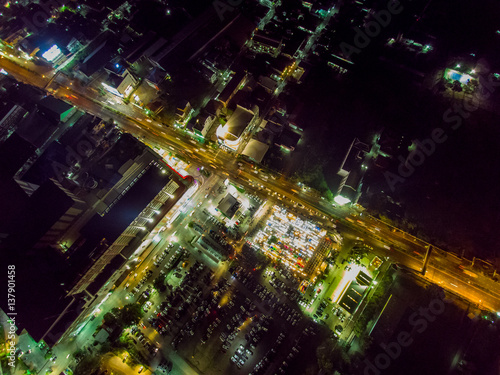 Fototapeta Naklejka Na Ścianę i Meble -  Downtown Transportation Aerial View