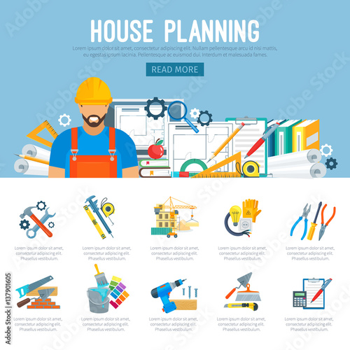 House planning or construction infographics vector