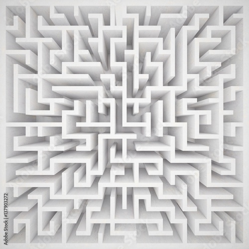 3d rendering maze in top view