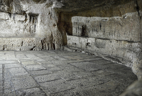 Prison in dungeon on Via Dolorosa, where was prisoner Barabbas photo