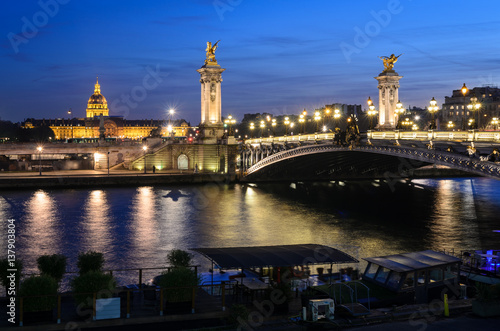 Paris Bridge Alexandre III and Hotel national des Invalides