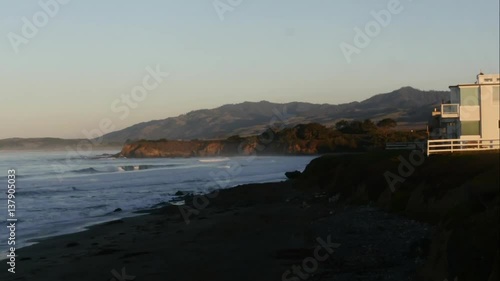 Zoom out timelapse of the beach in San Simeon, California, United states of america photo