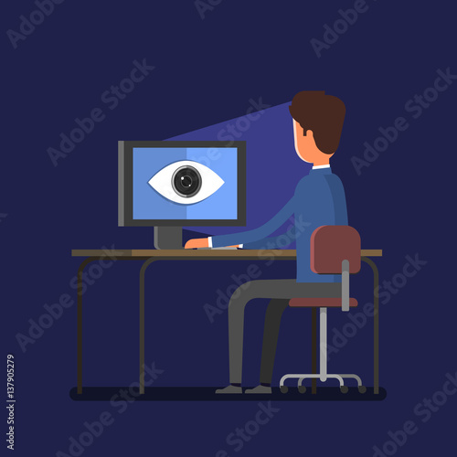Concept of spying. Big brother